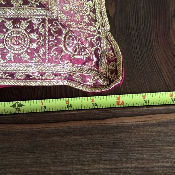 FINAL SALE PRICE Pier 1 Beaded Gold & Brown Accent Pillow - Picture 3 of 7